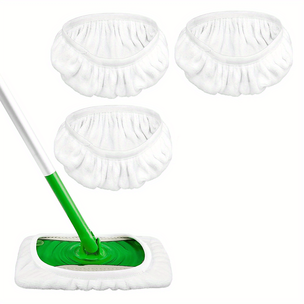 4 pieces of washable microfiber mop pads that are durable and easy to attach. These reusable pads are perfect for efficient wet or dry floor cleaning. They are essential household supplies for keeping your floors sparkling clean. Ideal for use with floor