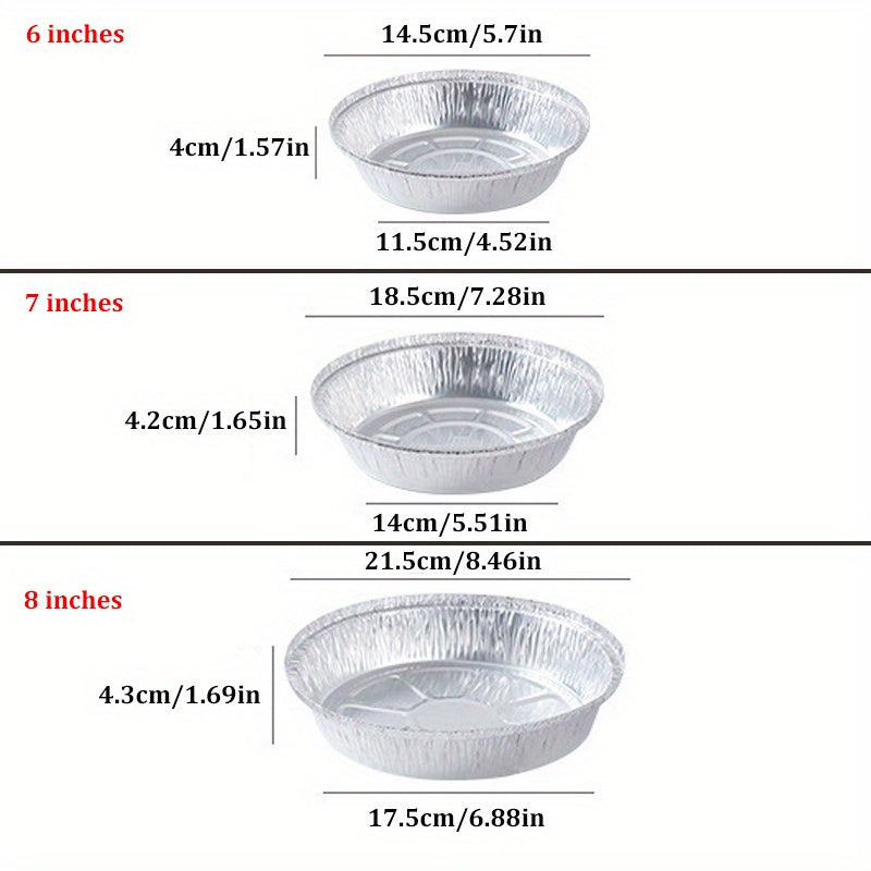 Set of 20 round aluminum foil tin boxes, each with a non-stick liner. Perfect for BBQ trays, steaming baskets, cakes, pastries, and other baked goods.