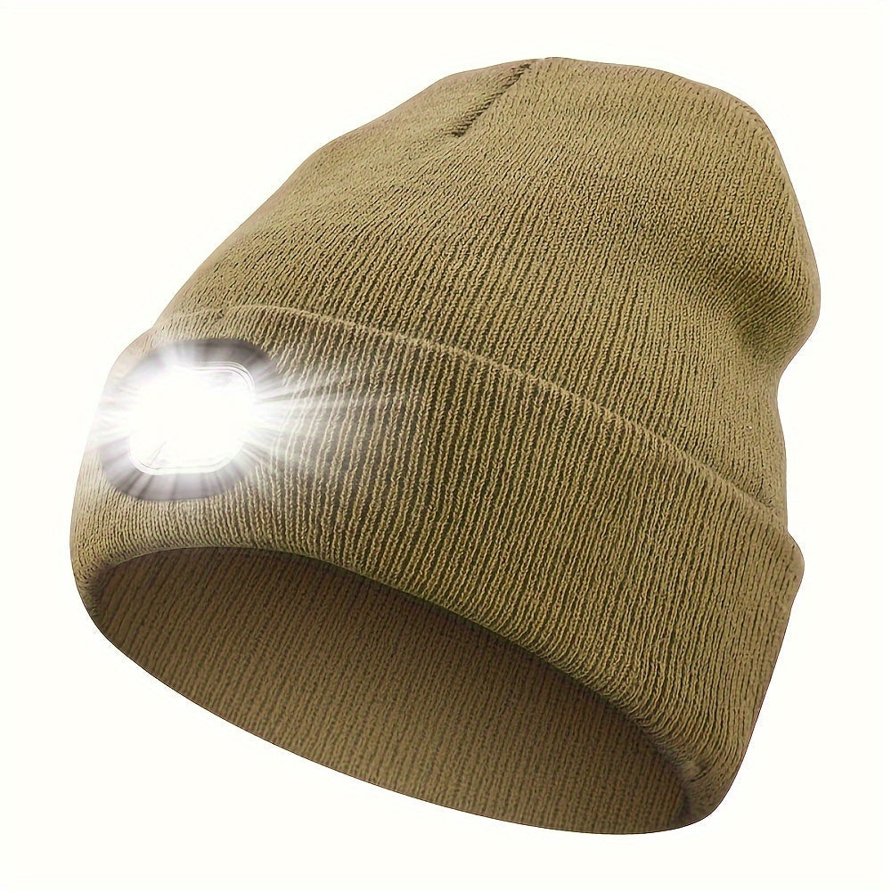 LED Light Beanie Hat for All Genders: Stay Hands-Free During Nighttime Adventures - Perfect for Walking, Fishing, Camping, and Hunting