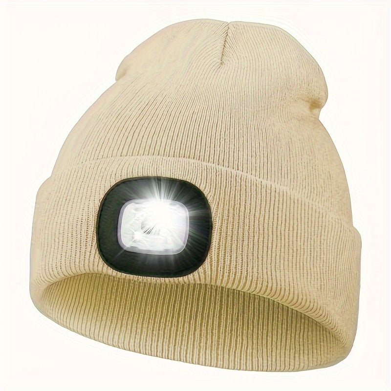 LED Light Beanie Hat for All Genders: Stay Hands-Free During Nighttime Adventures - Perfect for Walking, Fishing, Camping, and Hunting