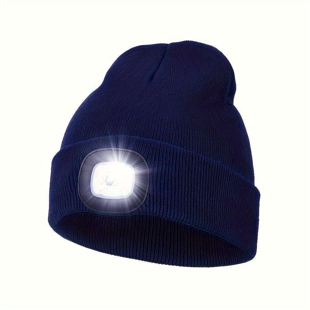 LED Light Beanie Hat for All Genders: Stay Hands-Free During Nighttime Adventures - Perfect for Walking, Fishing, Camping, and Hunting