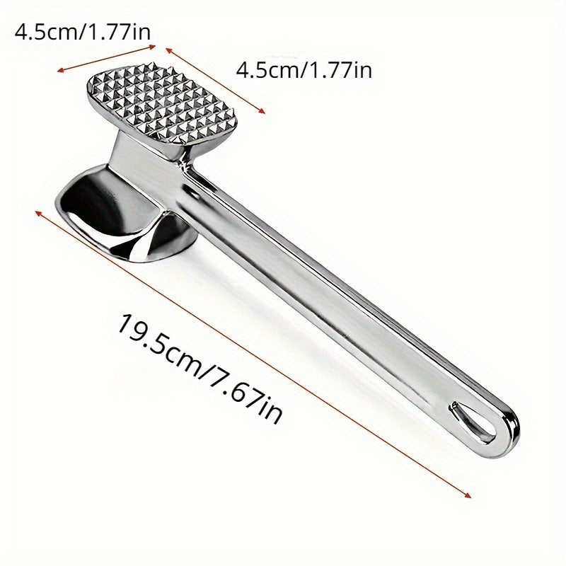 Stainless Steel & Aluminum Alloy Double-Sided Meat Tenderizer Hammer - Versatile Tool for Steak, Pork, and BBQ - Ideal for Outdoor Picnics, Camping, and Parties - Essential Kitchen Accessory