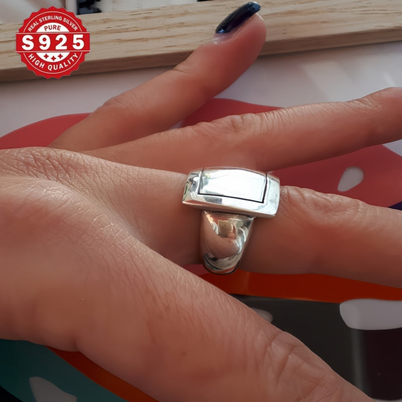 Chunky Dome Statement Ring - 925 Sterling Silver Valentine's Gift for All Seasons, Perfect for Party or Wedding. Minimalist Tribal Style with Simple Elegance and High-Quality Craftsmanship. Pure Silver Finish with No Stones.