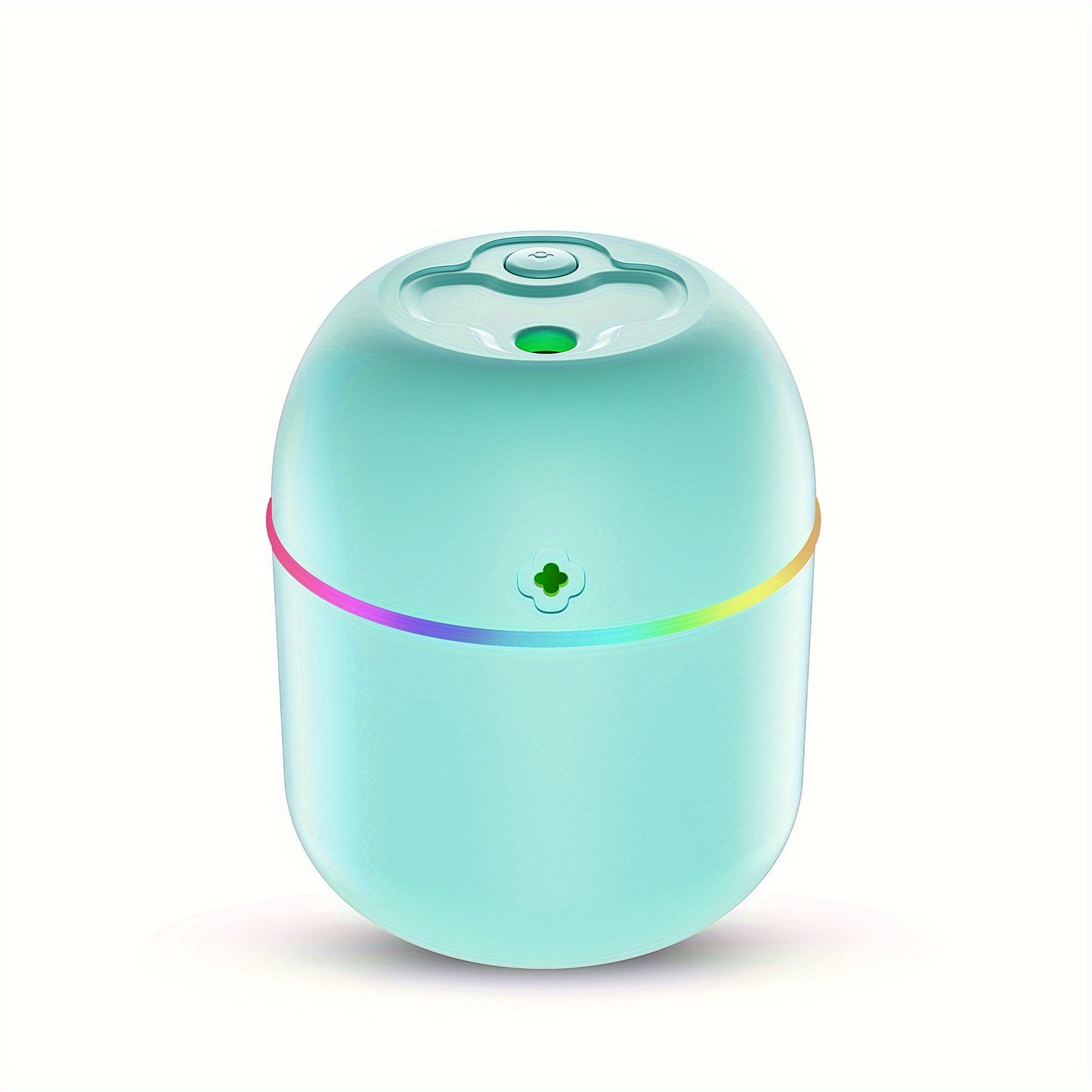 USB-powered aromatherapy humidifier with colorful lights, ideal for multiple spaces including bedroom, living room, office, and car.