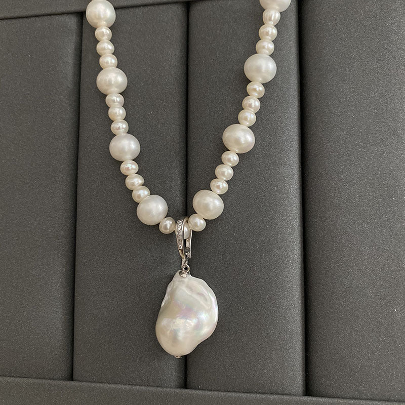 Baroque Style Freshwater Pearl Necklace with Adjustable Clasp - Timeless and Elegant Design for Every Occasion, Genuine Pearls with Universal Clasp, Ideal for Valentine's Day and Special Events