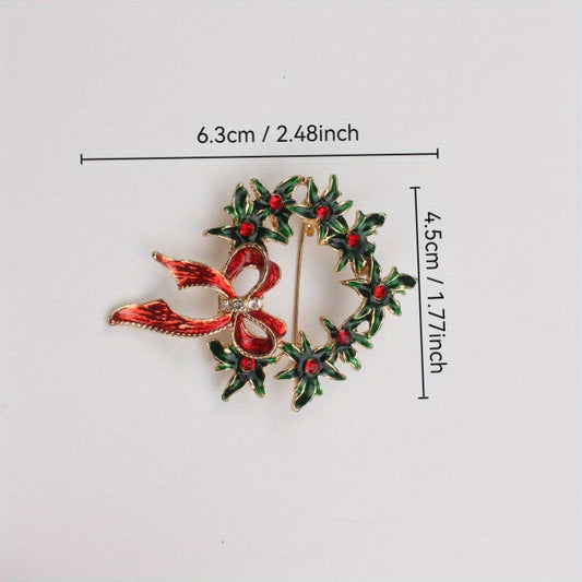 Christmas Atmosphere Ring Brooch, perfect for parties, travel, and everyday wear. Can also be used as clothing or bag accessory. Versatile, simple, and unique design.