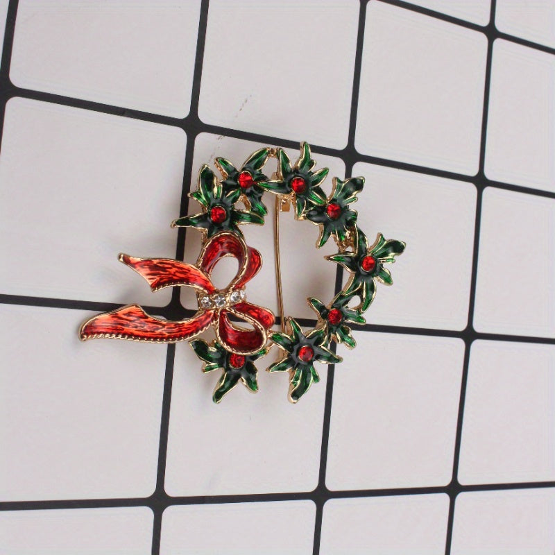 Christmas Atmosphere Ring Brooch, perfect for parties, travel, and everyday wear. Can also be used as clothing or bag accessory. Versatile, simple, and unique design.