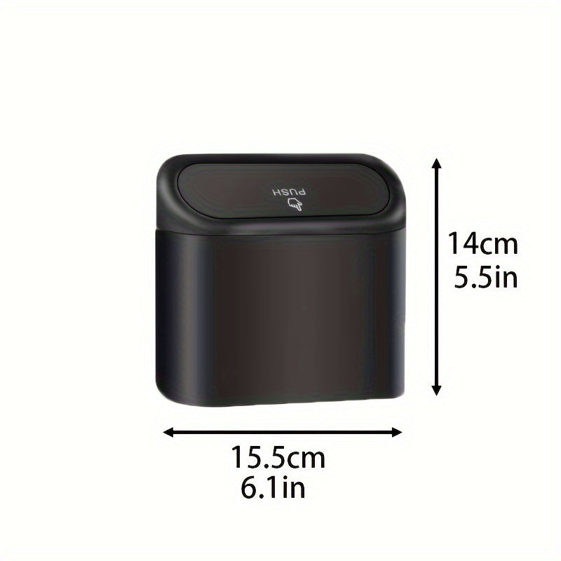 1 Leak-Proof Mini Car Trash Can with Lid & Bags - Essential Car Accessory!