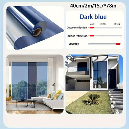 Install 23.6*118in Heat-insulating Film for Privacy and Comfort in Office, RV, Home Bathroom, and Bedroom.