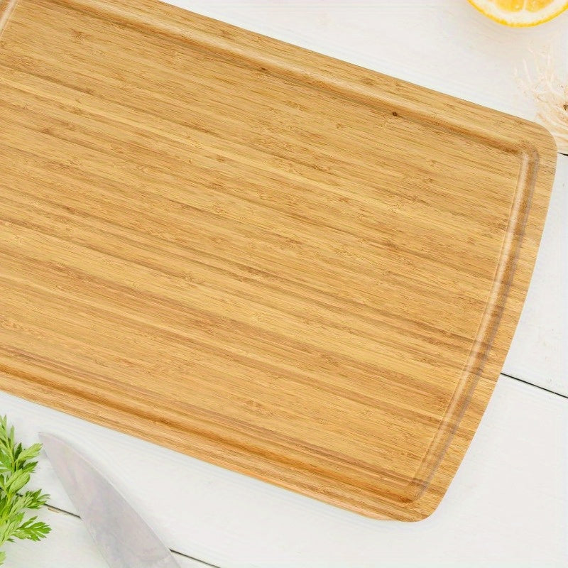 Large Bamboo Cutting Board - 63.5x40.64 cm, Thick Butcher Block with Juice Groove for Meat & Vegetables, Ideal for Charcuterie, Essential for Every Kitchen