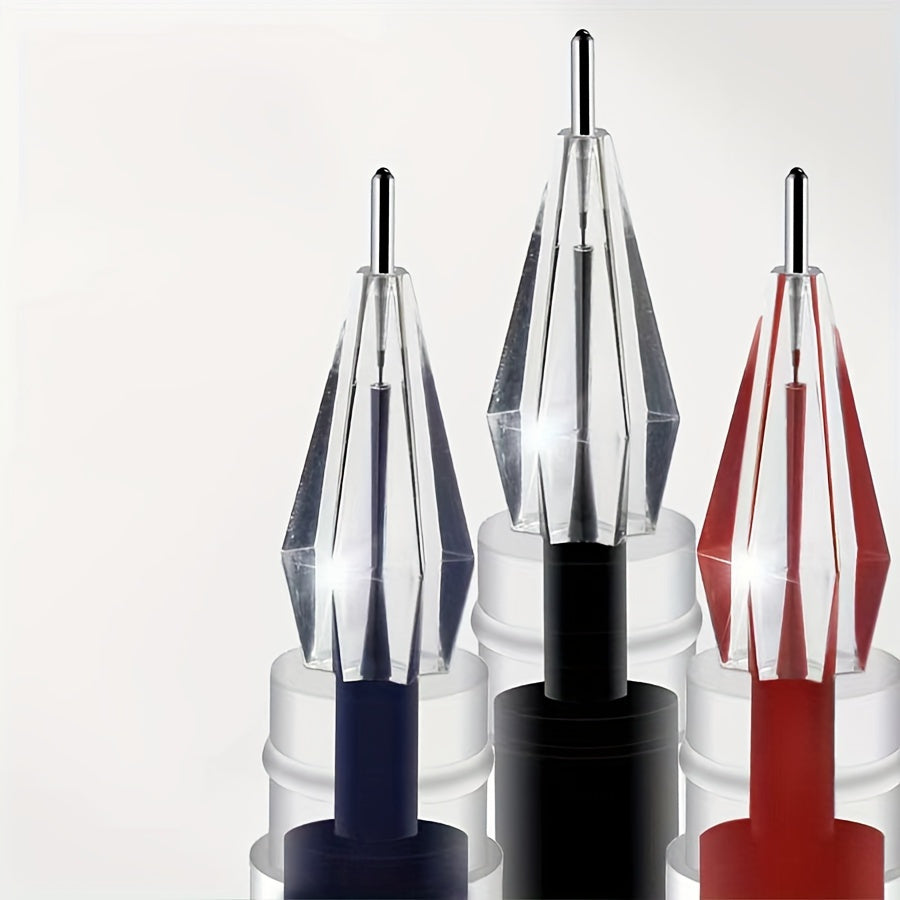 Three fast drying ink pens in Black, Blue, and Red with 0.38mm fine tip - ideal for exams and office use.