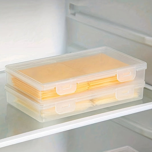 Essential Kitchen Organization: Transparent Rectangle Plastic Box with Flip-Top for Large Capacity Butter, Cheese, Fruits, and Vegetables Storage - Freezer Safe