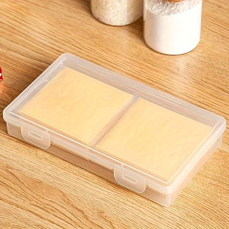 Essential Kitchen Organization: Transparent Rectangle Plastic Box with Flip-Top for Large Capacity Butter, Cheese, Fruits, and Vegetables Storage - Freezer Safe