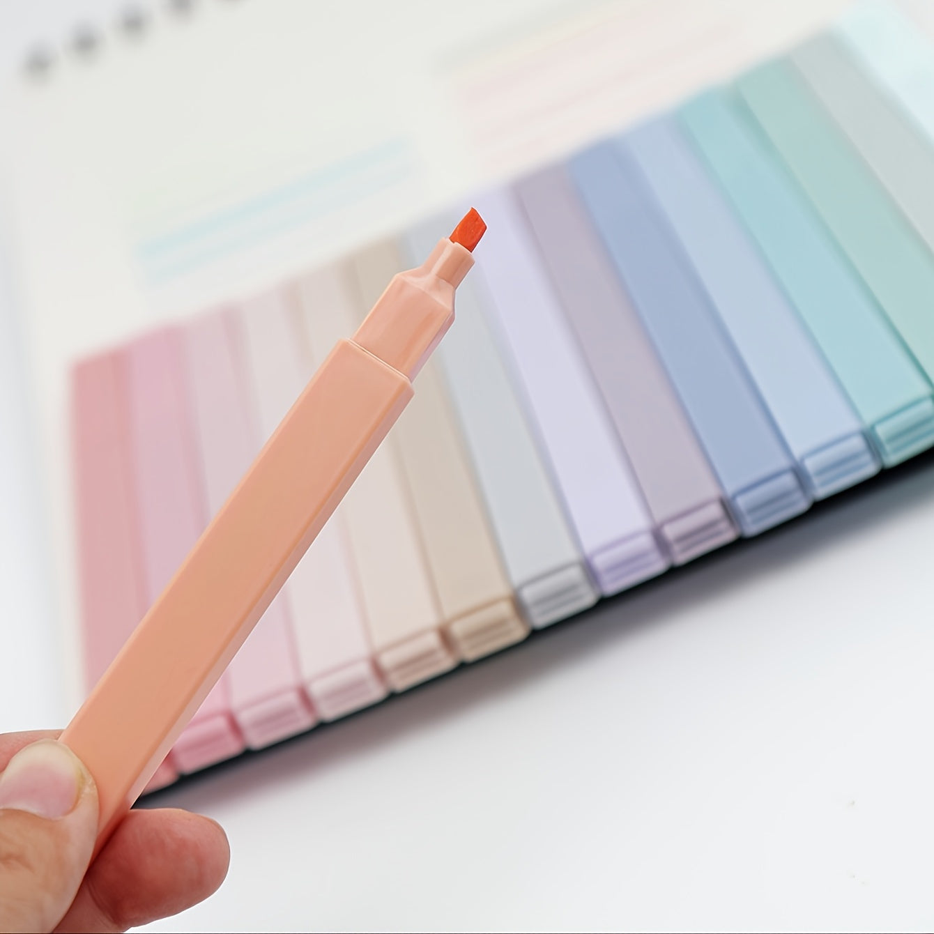 12-pack of non-bleeding pastel fluorescent highlighters, perfect for journaling, school, and office supplies. Great Easter gift.