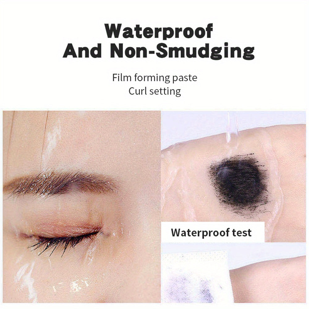 Waterproof black 4D mascara for extra long, volumized lashes that are long-lasting, natural, smudge-proof, and easy to apply with plant squalane for added charm.