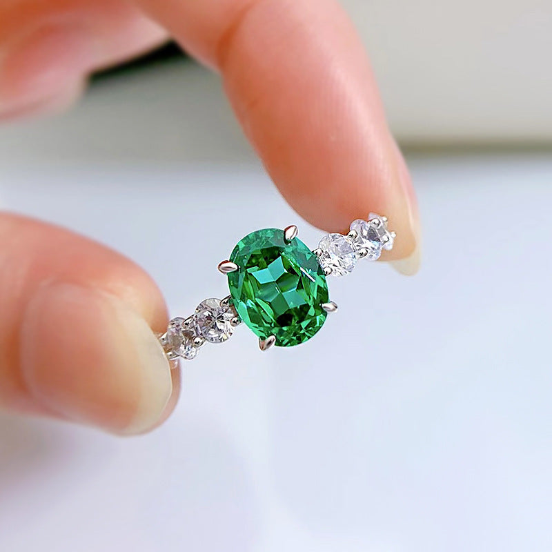 Elegant Japanese & Korean Style 2 Carat Synthetic Paraiba Tourmaline Gemstone Ring in 925 Sterling Silver, Perfect for Festive Parties and All Seasons, Great Mardi Gras Day Celebration Gift, No Plating