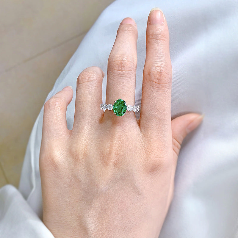 Elegant Japanese & Korean Style 2 Carat Synthetic Paraiba Tourmaline Gemstone Ring in 925 Sterling Silver, Perfect for Festive Parties and All Seasons, Great Mardi Gras Day Celebration Gift, No Plating