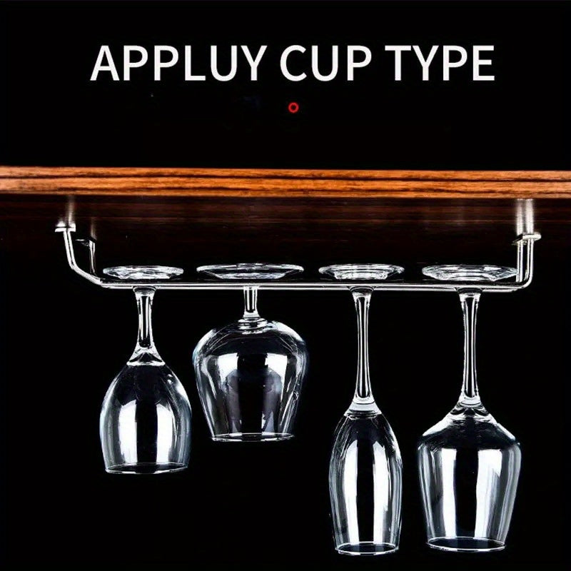 Elevated Wine Glass Rack made of Stainless Steel for Kitchen Cabinets