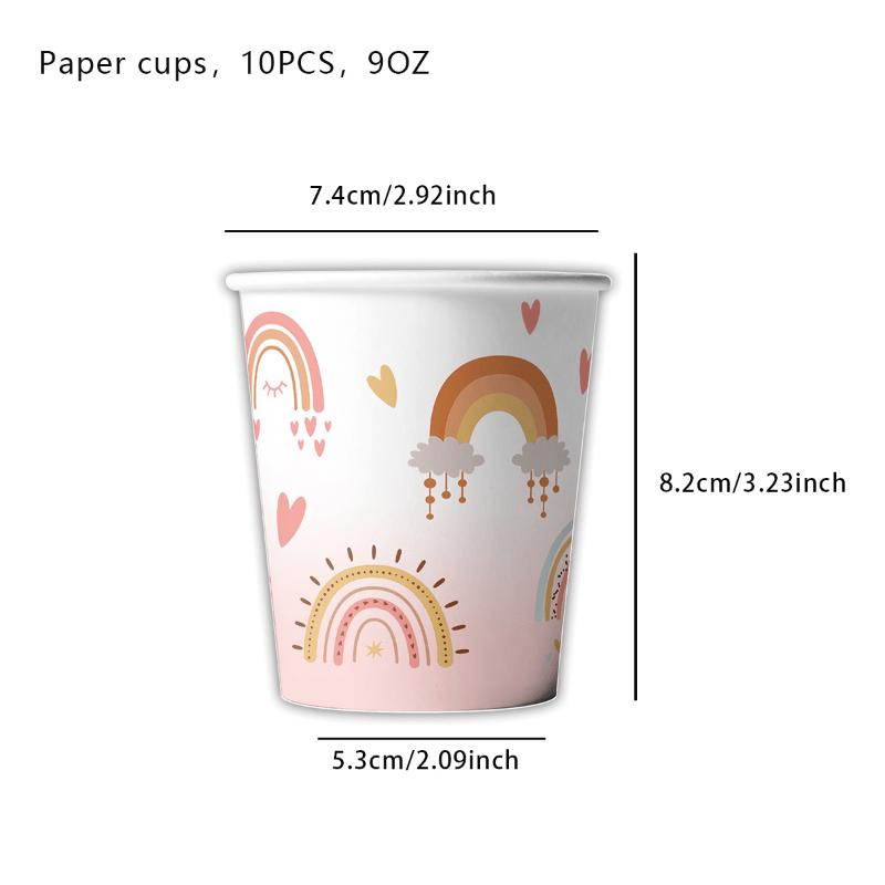 Лучший выбор для клиентов: новый набор для вечеринки по случаю дня рождения в стиле «Богемская радуга» — включает 1/10/20 бумажных тарелок, бумажные стаканчики, бумажные полотенца и украшения для места проведения мероприятия