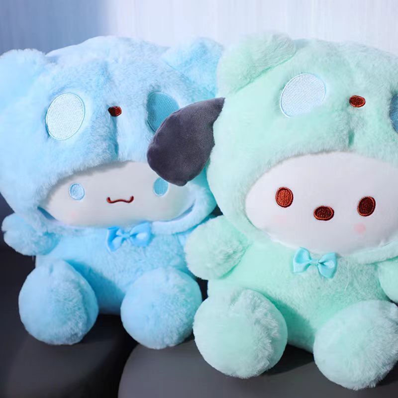 1pc Sanrio Collection featuring Hello Kitty, My Melody, Cinnamoroll, Pompompurin, Kuromi, and Pochacco. Includes soft materials, cushions, and a universal dog toy that does not require