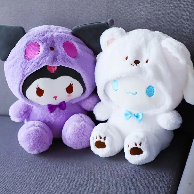 1pc Sanrio Collection featuring Hello Kitty, My Melody, Cinnamoroll, Pompompurin, Kuromi, and Pochacco. Includes soft materials, cushions, and a universal dog toy that does not require