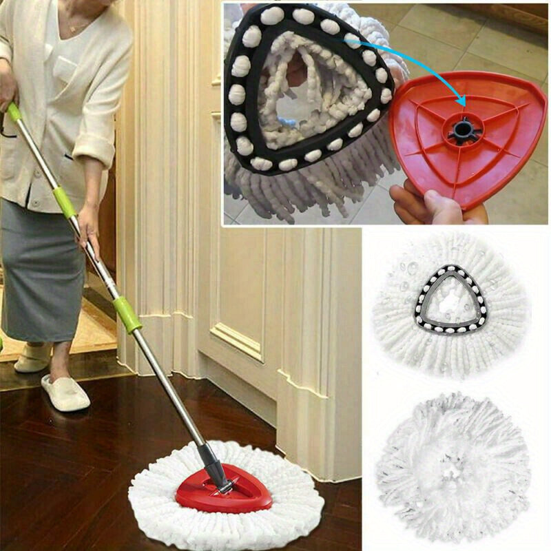 2 pieces of Spin Mop Head Refills - Reusable and Long-lasting, Ideal for Both Wet and Dry Cleaning, Effective Dust Removal - Simple to Wash, Must-Have Cleaning Tool for the Home