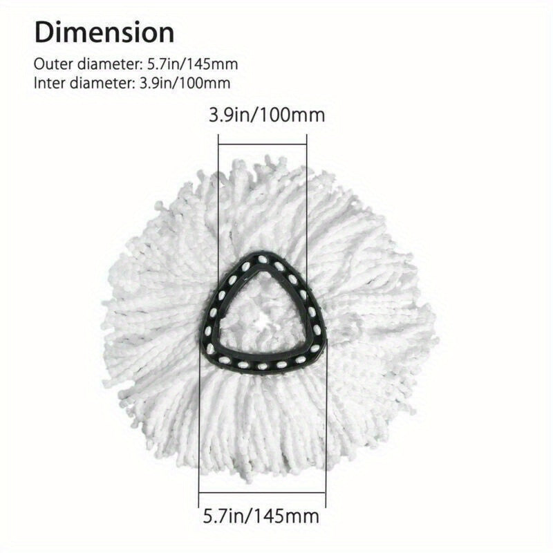 2 pieces of Spin Mop Head Refills - Reusable and Long-lasting, Ideal for Both Wet and Dry Cleaning, Effective Dust Removal - Simple to Wash, Must-Have Cleaning Tool for the Home