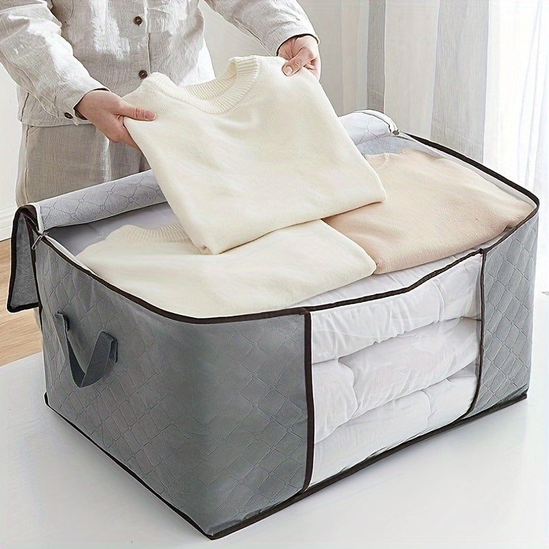 Large Storage Bag with a Clear Window - Sturdy, Water-Resistant Organizer for Bedroom & Closet, Easily Portable with Zipper Closure, Perfect for Under-Bed Storage