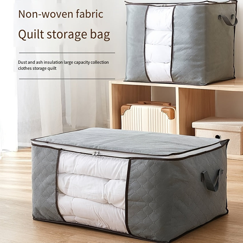 Large Storage Bag with a Clear Window - Sturdy, Water-Resistant Organizer for Bedroom & Closet, Easily Portable with Zipper Closure, Perfect for Under-Bed Storage