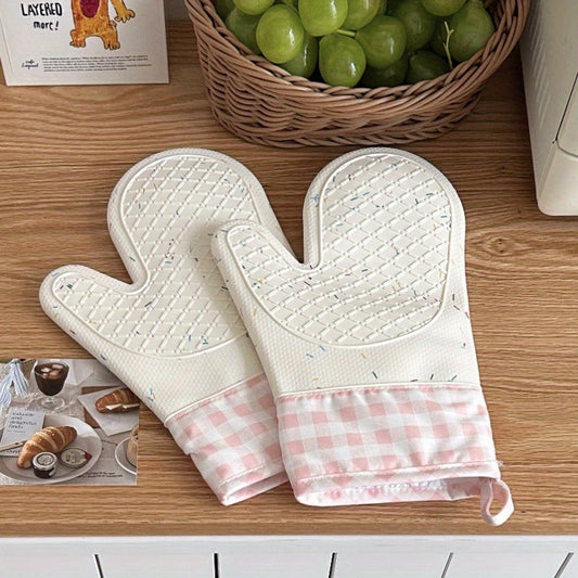 1 Piece of Adorable Silicone Kitchen Oven Mitts - Resistant to Heat, Extra Thick Insulation for Cooking & Baking, Non-Slip Surface, Long-lasting Polyester Material, Easy to Hand Wash - Ideal for Microwave Cooking