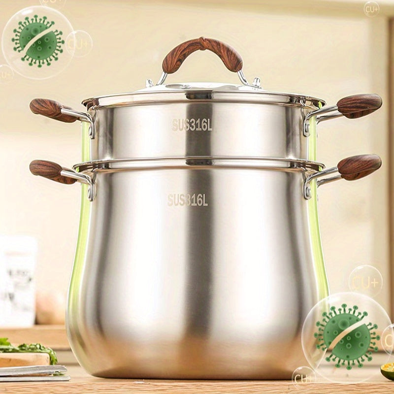 Sturdy Stainless Steel Stockpot - Generous Size, Long-Lasting & Simple to Maintain with Solid Base for Homemade Soups and Stews - Must-Have Addition to Your Kitchen Collection