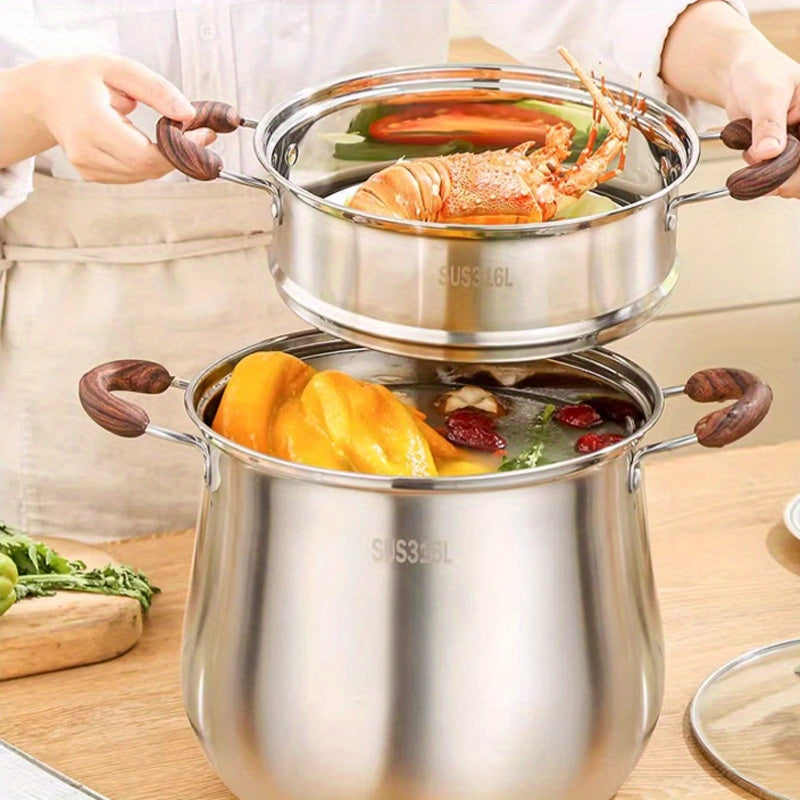 Sturdy Stainless Steel Stockpot - Generous Size, Long-Lasting & Simple to Maintain with Solid Base for Homemade Soups and Stews - Must-Have Addition to Your Kitchen Collection