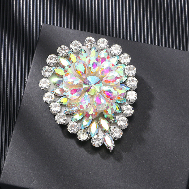 Elegant and Gorgeous Waterdrop Brooches with Full Crystals for Men and Women - Exaggerated Rhinestone Pins Perfect for Special Occasions