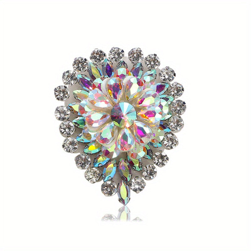 Elegant and Gorgeous Waterdrop Brooches with Full Crystals for Men and Women - Exaggerated Rhinestone Pins Perfect for Special Occasions