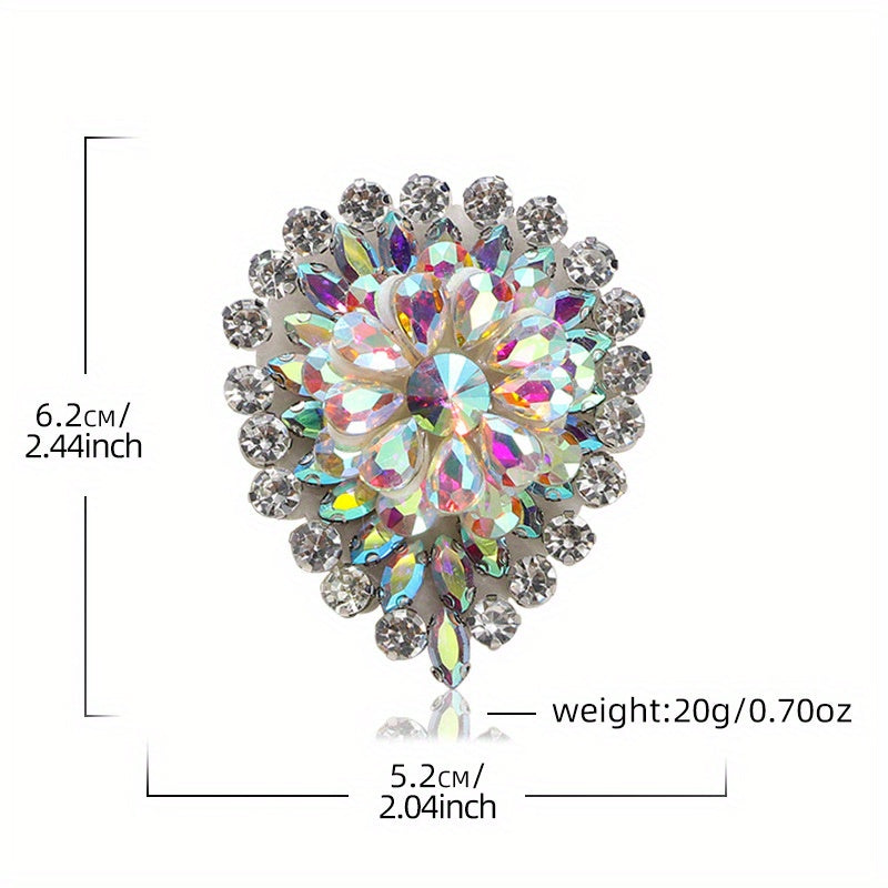 Elegant and Gorgeous Waterdrop Brooches with Full Crystals for Men and Women - Exaggerated Rhinestone Pins Perfect for Special Occasions