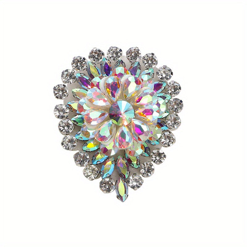 Elegant and Gorgeous Waterdrop Brooches with Full Crystals for Men and Women - Exaggerated Rhinestone Pins Perfect for Special Occasions