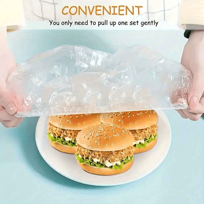 500/300/100pcs Thickened Elastic Disposable Fresh-keeping Film Covers, Perfect for Preserving Leftover Food. Made of Food-grade Material. Perfect Kitchen Storage Supply.