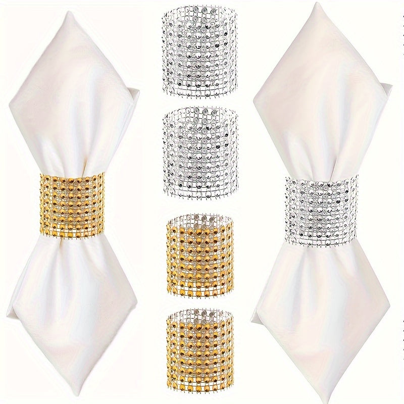 10pcs Golden Napkin Buckles for Table Decor, Weddings, Parties, and Christmas