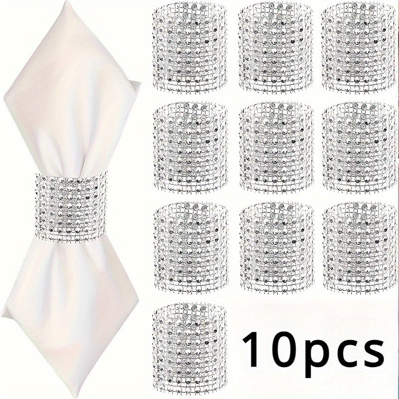 10pcs Golden Napkin Buckles for Table Decor, Weddings, Parties, and Christmas