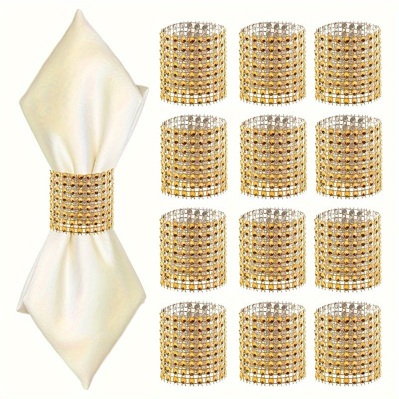 10pcs Golden Napkin Buckles for Table Decor, Weddings, Parties, and Christmas