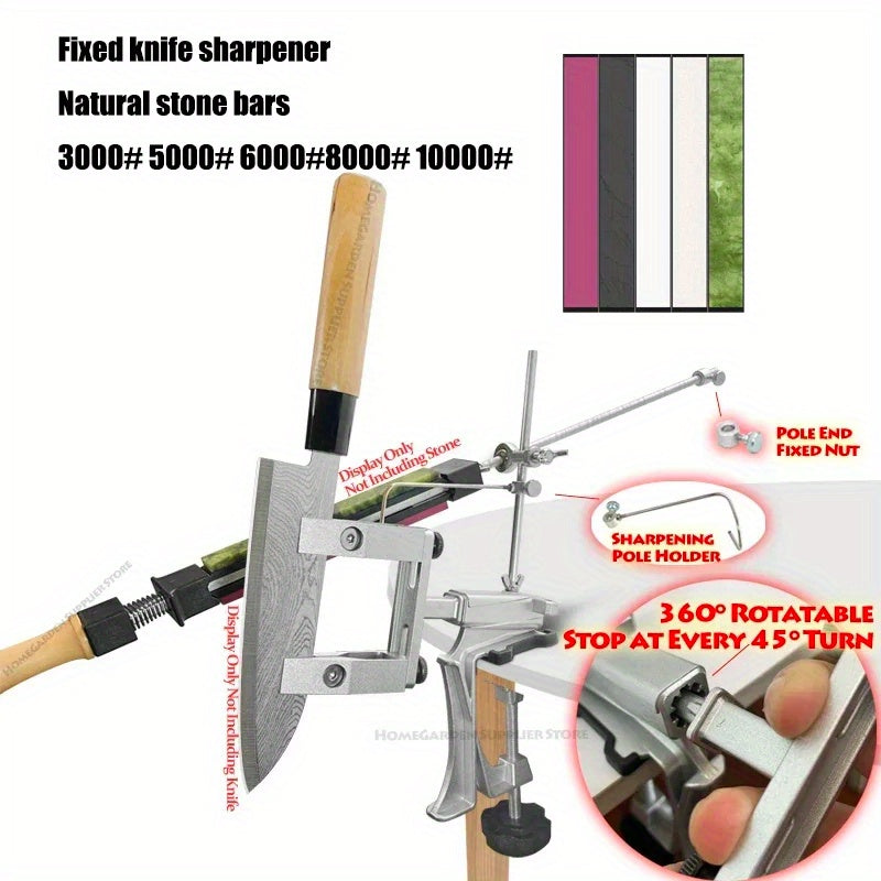 ProSharp Ручной Ножевой Точильщик: Фиксированный Угол, 360° Регулируемая Подставка, Металлическая Конструкция, Неэлектрический Кулинарный Точильный Инструмент