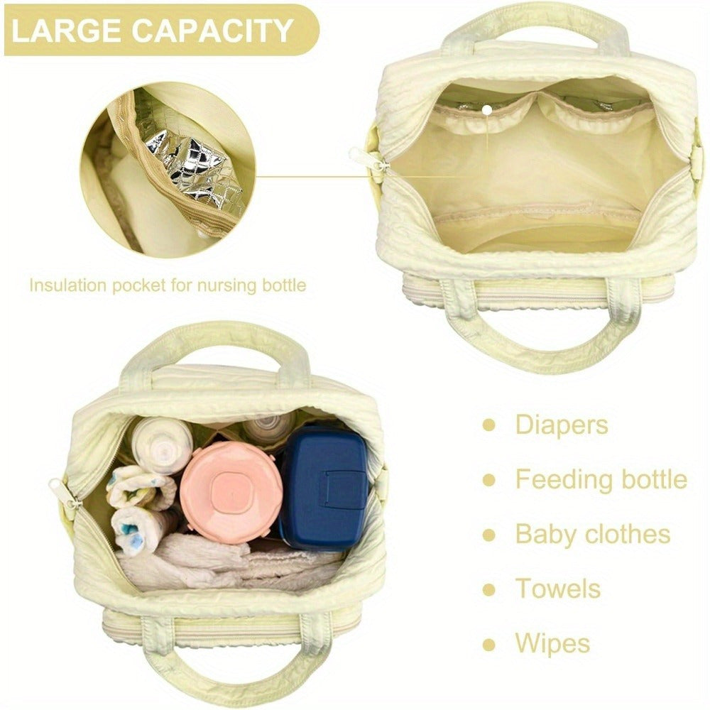 Trendy Parent Diaper Tote Bag with Crossbody Strap for Travel - Multifunctional and Stylish Storage Bag for Baby Essentials