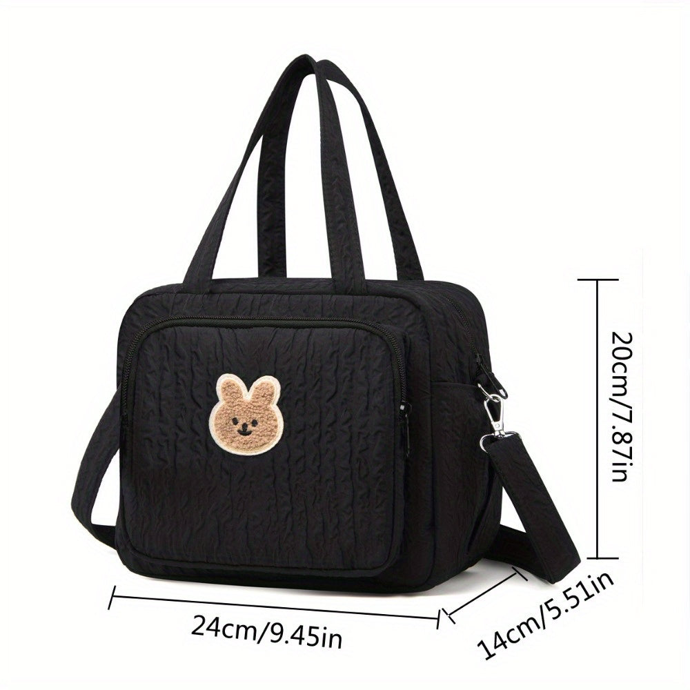 Trendy Parent Diaper Tote Bag with Crossbody Strap for Travel - Multifunctional and Stylish Storage Bag for Baby Essentials