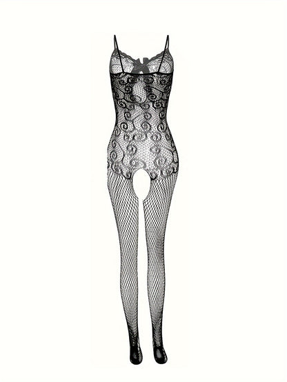 Sexy bodystocking with open crotch design - adult novelty wear