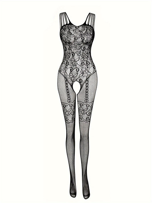 Jozibali bodystocking, ochiq qorin dizayni - kattalar uchun yangilik kiyimi