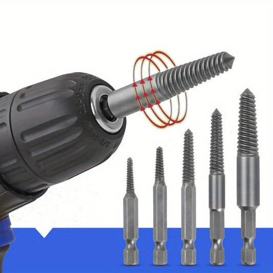 10 piece high-strength steel screw and bolt extractor set for removing damaged or rusted screws without electricity