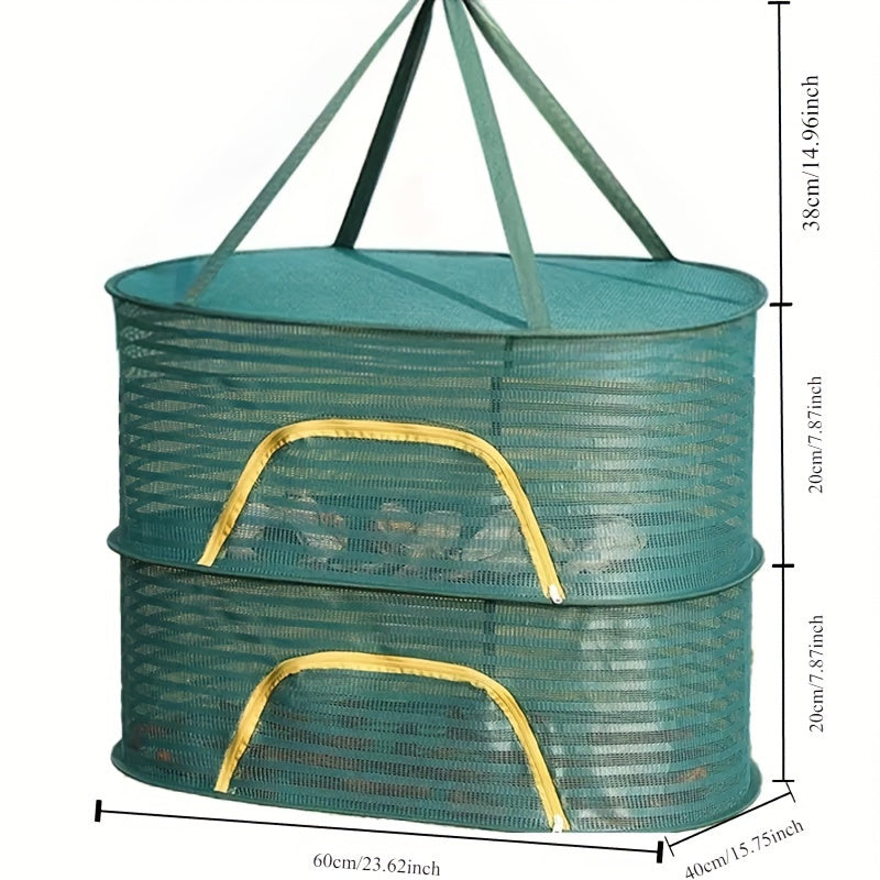 [Customer Favorite] Collapsible Drying Rack with Multiple Compartments, Convenient Mesh Net with Zipper, Ideal for Air-Drying Shrimp, Fish, Produce, and More - Perfect for Outdoor Activities