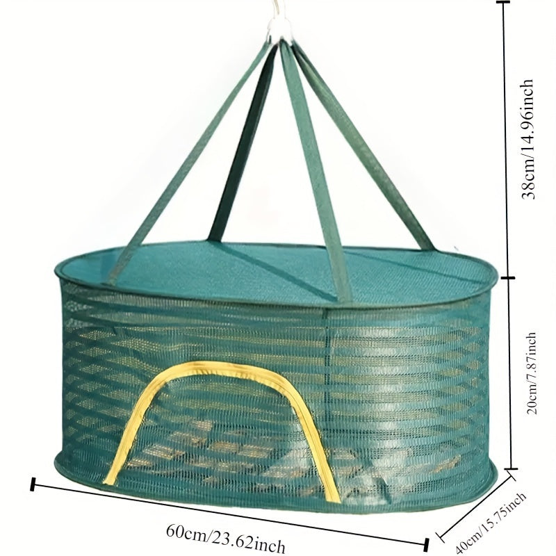 [Customer Favorite] Collapsible Drying Rack with Multiple Compartments, Convenient Mesh Net with Zipper, Ideal for Air-Drying Shrimp, Fish, Produce, and More - Perfect for Outdoor Activities