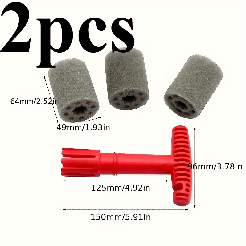 Two pieces of car wheel detailing brushes featuring a red handle - a versatile dust removal tool designed for cleaning rims, exhaust tips, and engines. Ideal for use on cars, motorcycles, and bikes, this product requires no power and is perfect for both