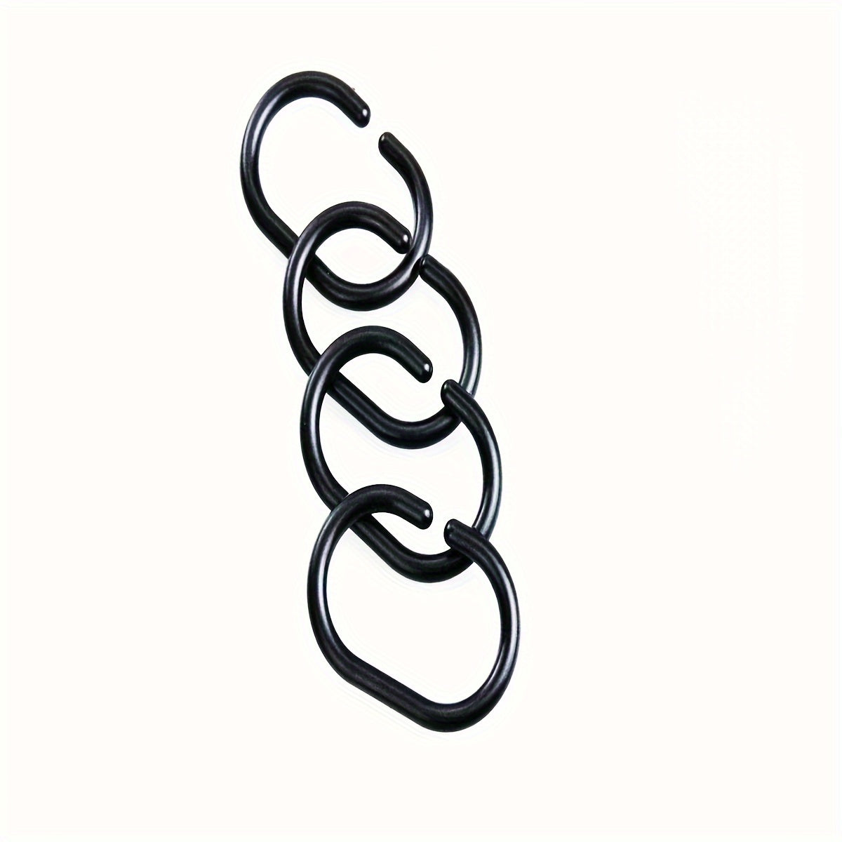 Eco-friendly plastic rings for shower rods - set of 30 durable C-shaped hooks.